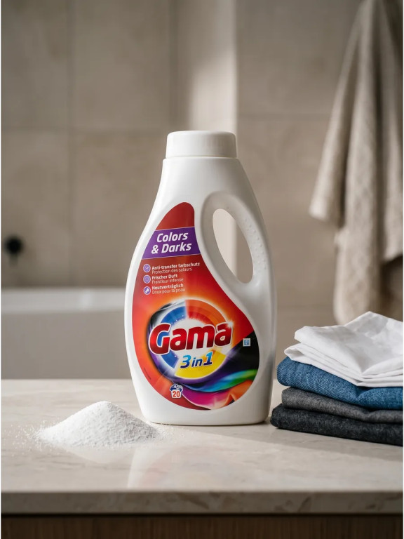 Гель для стирки Gama Colors & Darks 3 в 1, для цветного и тёмного белья, 1 л