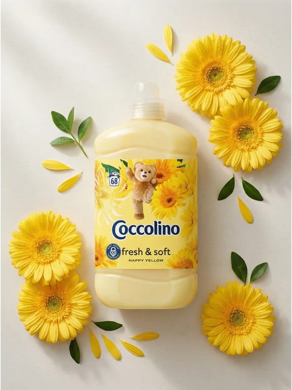 Кондиционер для белья Coccolino Happy Yellow 1.7 л (цветочный, цитрус)